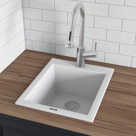 Ruvati Sink, Granite Composite, 20" W x 18.5" L x RVG1018WH